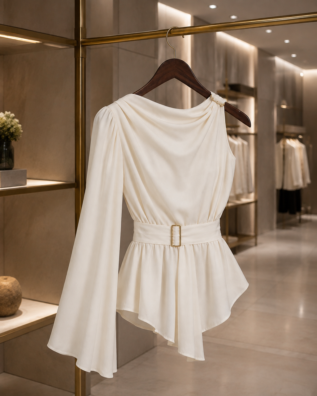 Signature Asymmetric Drape Top