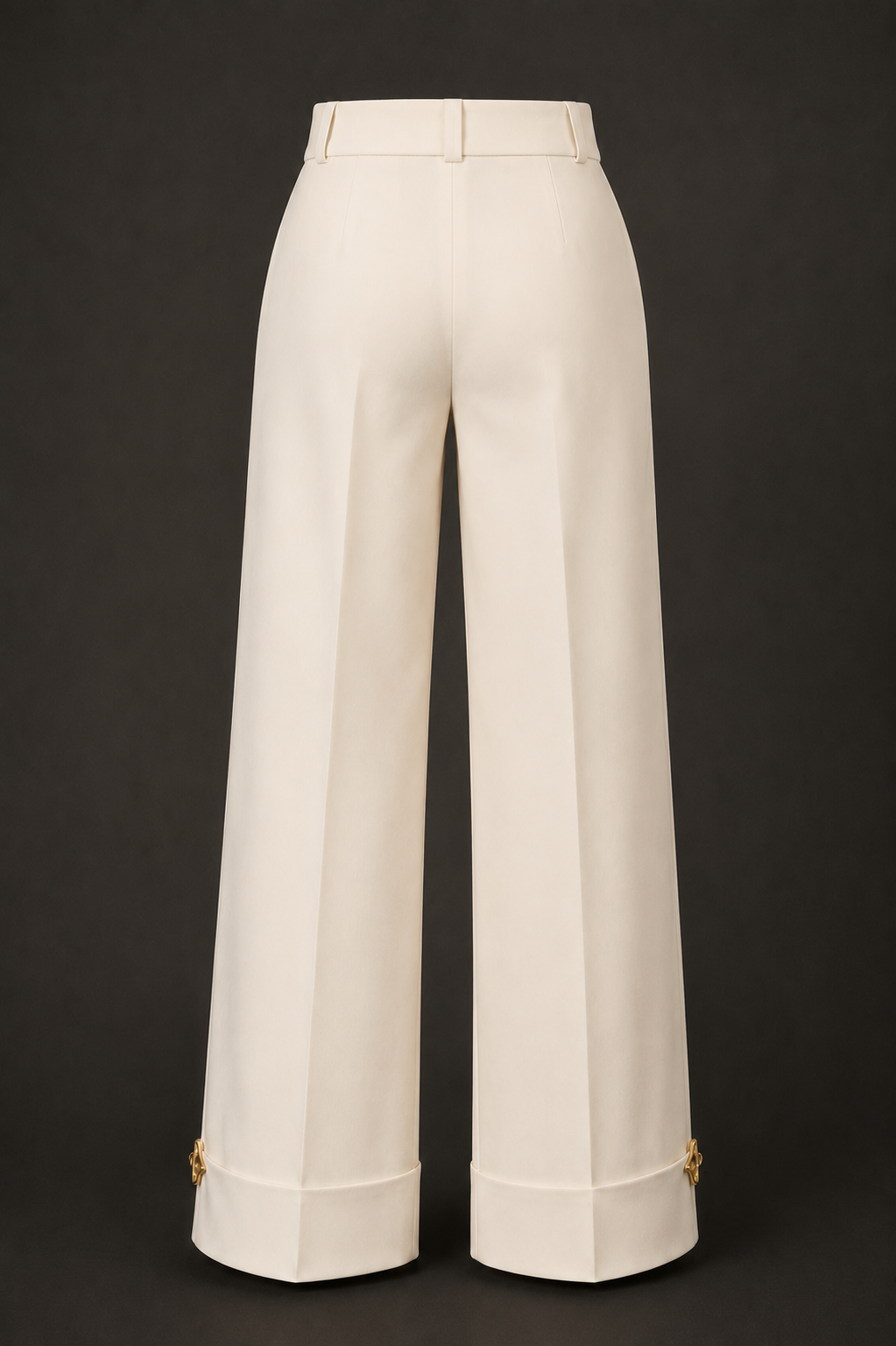 Back view of AVENUE NOIR Signature Trousers in Ivory
