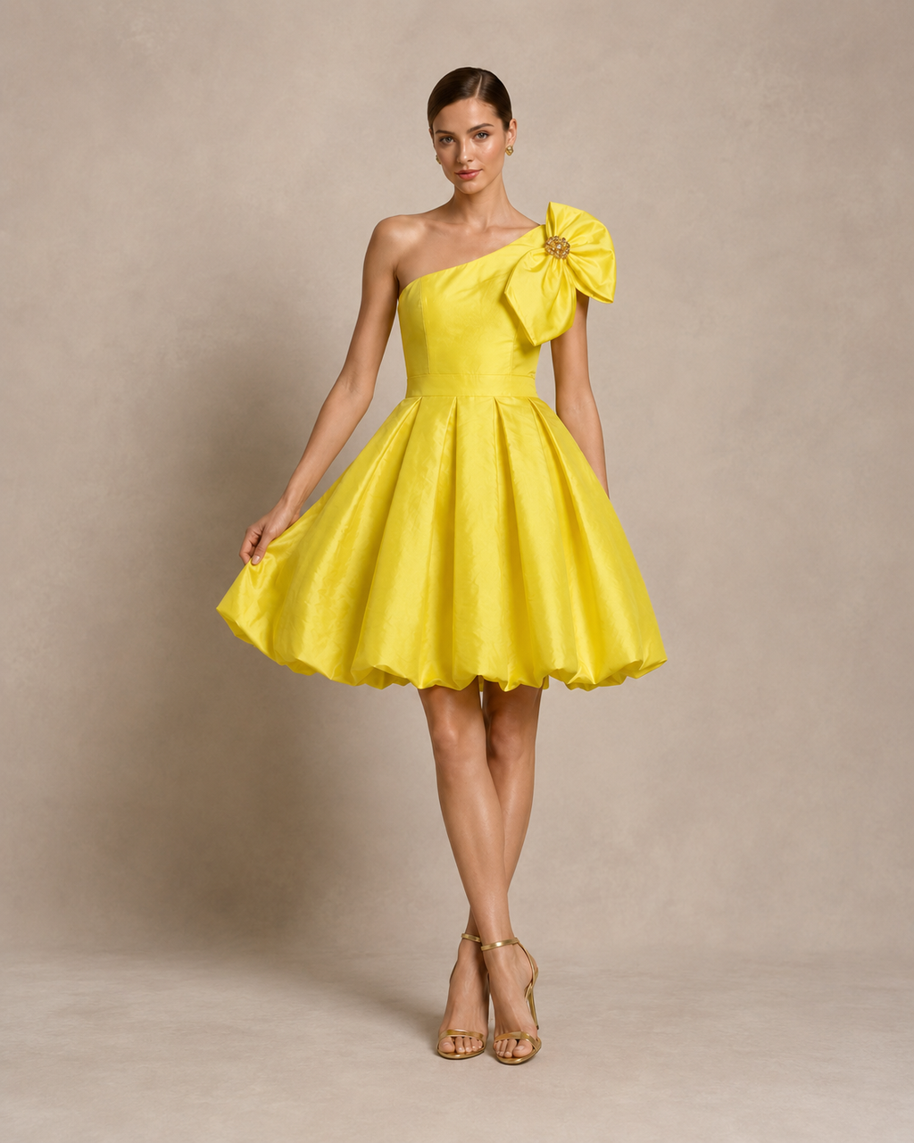 Aurelia One-Shoulder Bow Dress