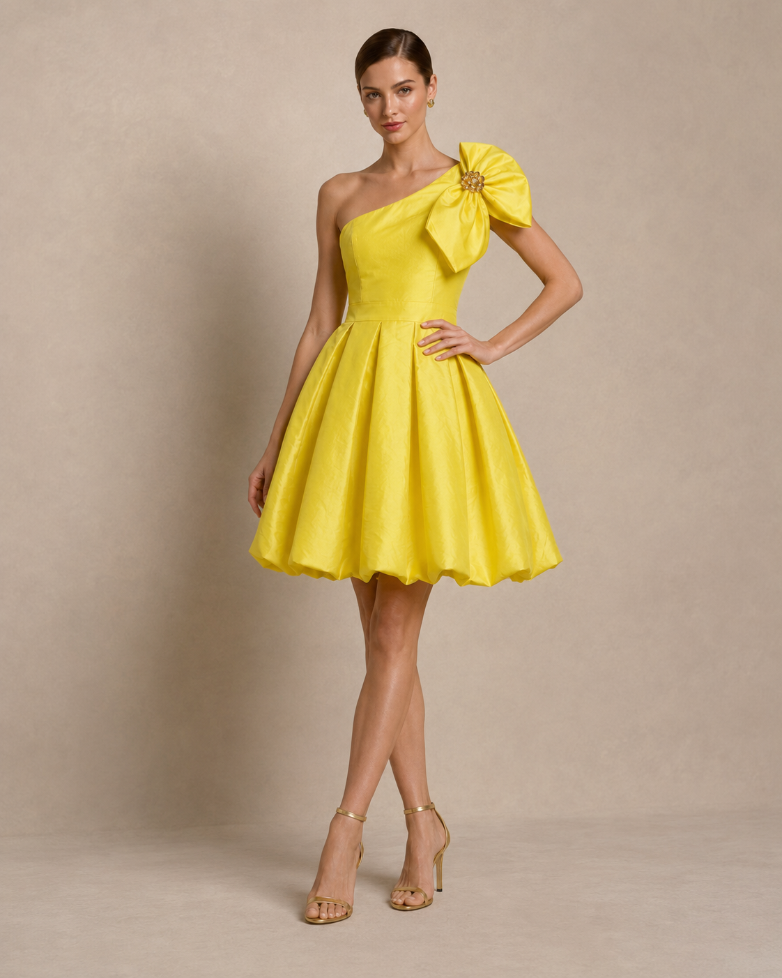Aurelia One-Shoulder Bow Dress