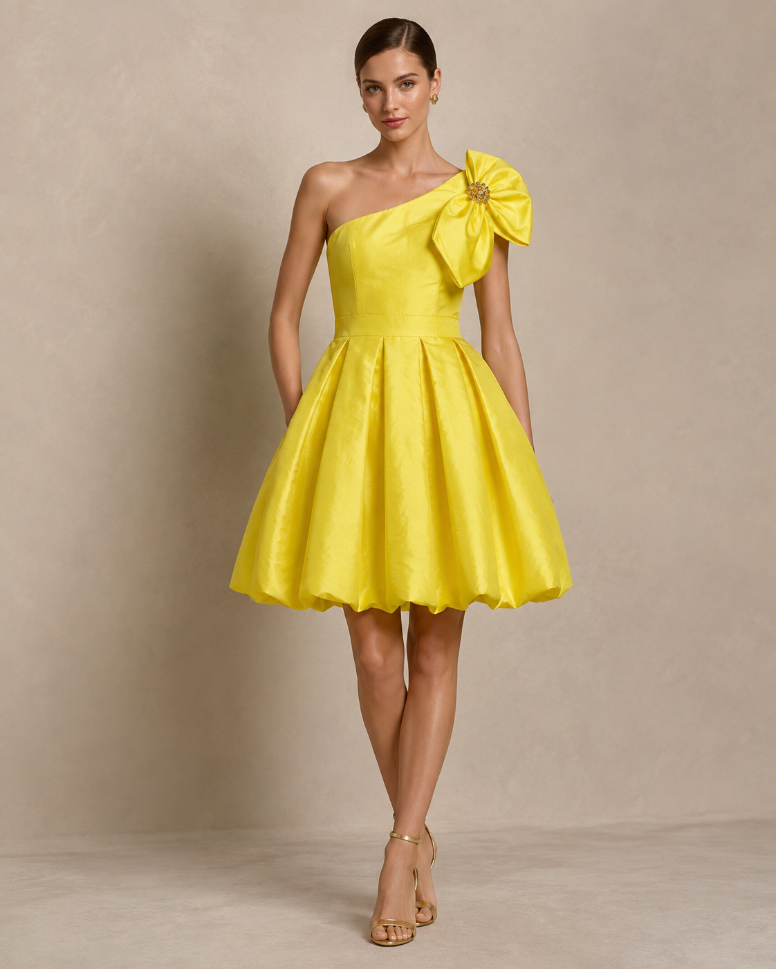 Aurelia One-Shoulder Bow Dress