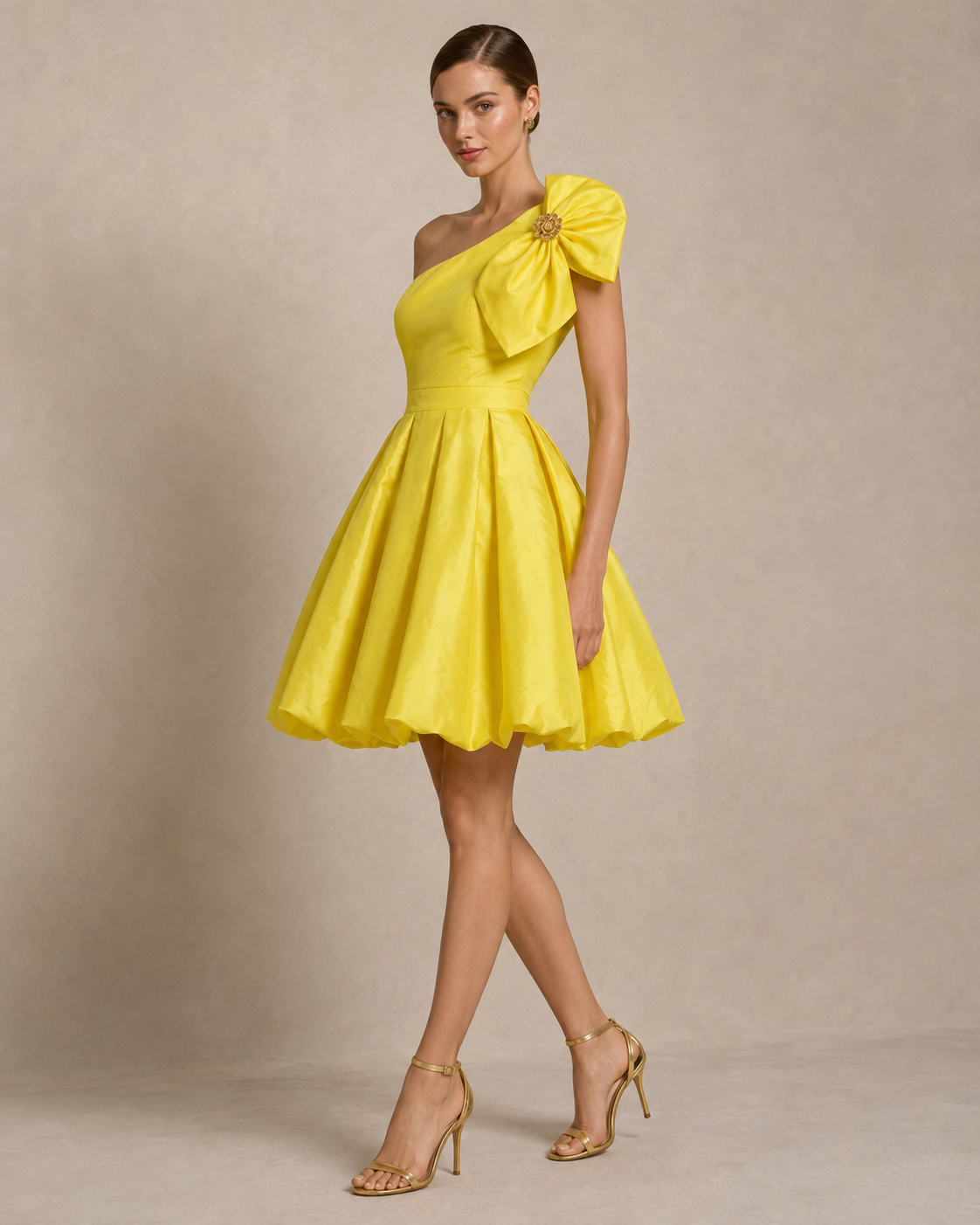 Aurelia One-Shoulder Bow Dress