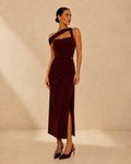 Nox Garnet Asymmetric Midi Dress